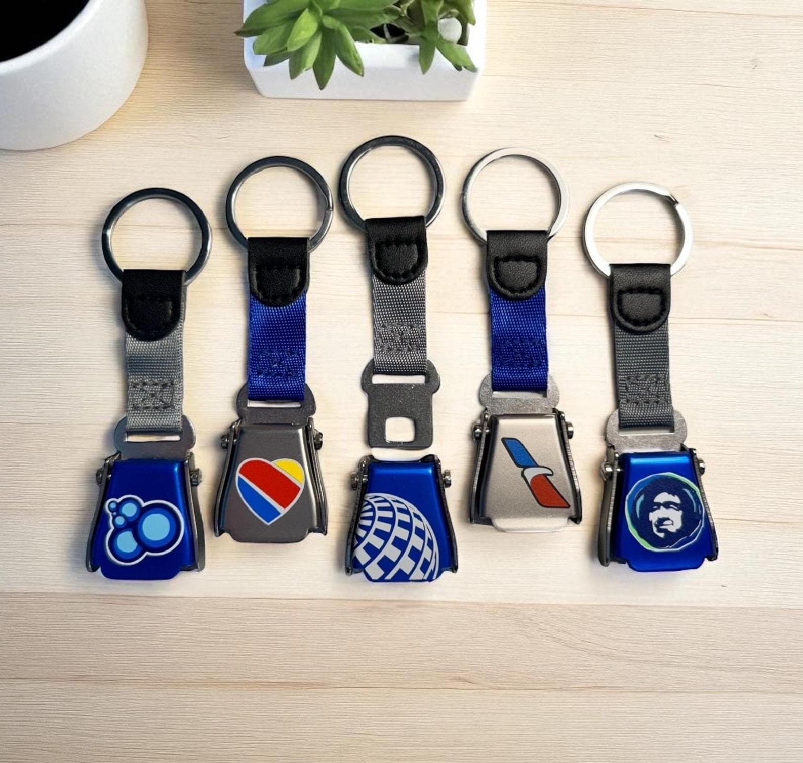 Airline Seatbelt Buckle Keychain, Flight Attendant Gifts, United