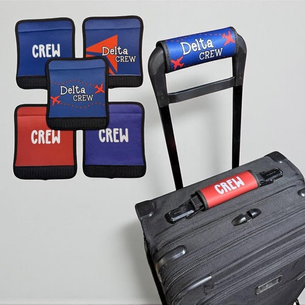 Emballage de poignée de bagage d'équipage inspiré de Delta, cadeau fait main pour agent de bord