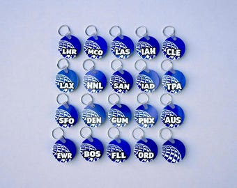 United Airlines Crew Base Keychain, Flight Attendant Pilot Gift