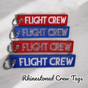 Airline, Flight Crew Tags, Bedazzled Flight Crew, Keychain, Bag Tag, Crew Luggage Tags Flight Attendant, Flight Attendant Gifts, Crew