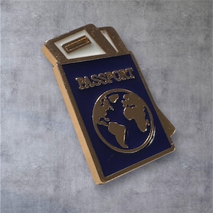 Passport Pin, Funny Pins, World Traveler, International Travel pin, Passport, Flight Attendant Gifts, Aviation, Airport employees, Crew