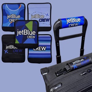 ジェットブルー航空、クルーハンドルラップ、ジェットブルー、客室乗務員、客室乗務員へのギフト、バッグタグ、パイロット、荷物ハンドルラップ、クルー