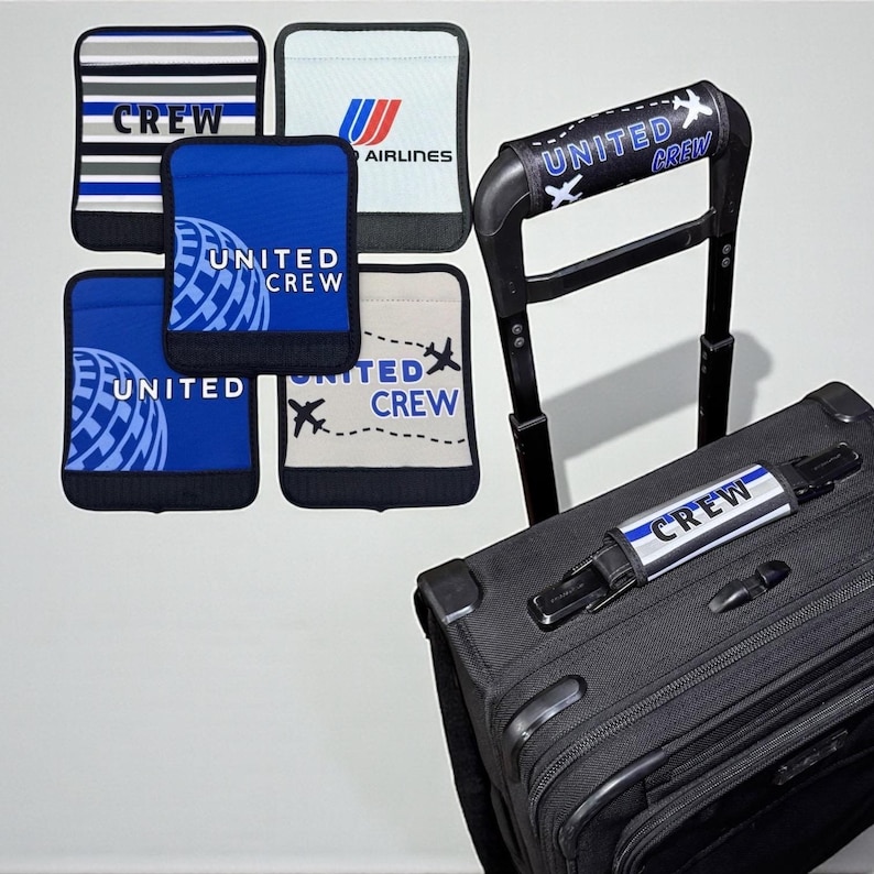 United Airlines Crew Handle Wrap, Flight Attendant Luggage Identifier ...