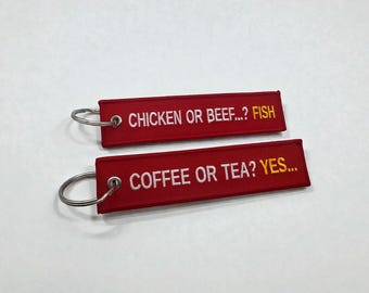 Funny Embroidered Flight Attendant Bag Tag, Aviation Gift