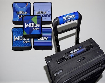JetBlue omslagdoek voor bagagehandvat, handgemaakt stewardesscadeau