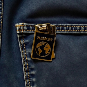 Passport Enamel Pin: Travel Lapel Pin & Flight Attendant Gift