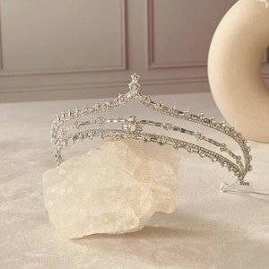 Bridal tiara wedding crown crystal headpiece tiara swarovski princess tiara royal statement hair piece quinceanera tiara wedding hair