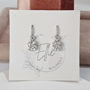 Minimalist Braut Ohrringe, Hochzeit Ohrringe, Ohrringe für Braut, Träne Kristall Ohrringe, Silber Brautjungfer Ohrringe, einfache Ohrringe