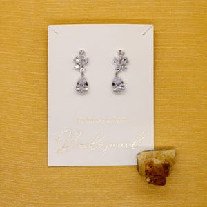Elegant Teardrop Earrings for Wedding with CZ - Bridal Jewelry