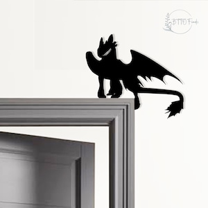Toothless Dragon Metal Door Topper,Viking-Inspired Fantasy Decor,How To Train Your Dragon Art for Home/Door, Dragon Lover Gift