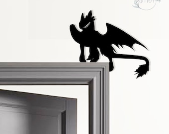 Toothless Dragon Metal Door Topper,Viking-Inspired Fantasy Decor,How To Train Your Dragon Art for Home/Door, Dragon Lover Gift