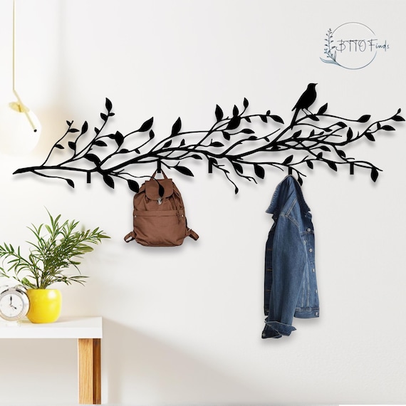 Mteal Branch With Birds Hooks ,large Metal Tree Branch Coat Rack