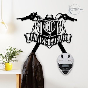 Personalized Motorcycle Helmet Holder, Harley Motorcycle, Garage Decor, Father&#39;s Day Gift, Motorcycle Souvenir Holder, Biker Helmet Holder