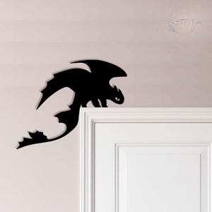 Toothless Dragon Metal Door Topper,Viking-Inspired Fantasy Decor,How To Train Your Dragon Art for Home/Door, Dragon Lover Gift