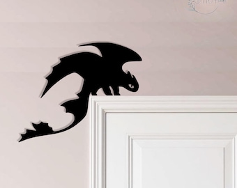 Toothless Dragon Metal Door Topper,Viking-Inspired Fantasy Decor,How To Train Your Dragon Art for Home/Door, Dragon Lover Gift