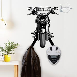 Personalized Motorcycle Helmet Holder, Harley Motorcycle, Garage Decor, Father&#39;s Day Gift, Motorcycle Souvenir Holder, Biker Helmet Holder