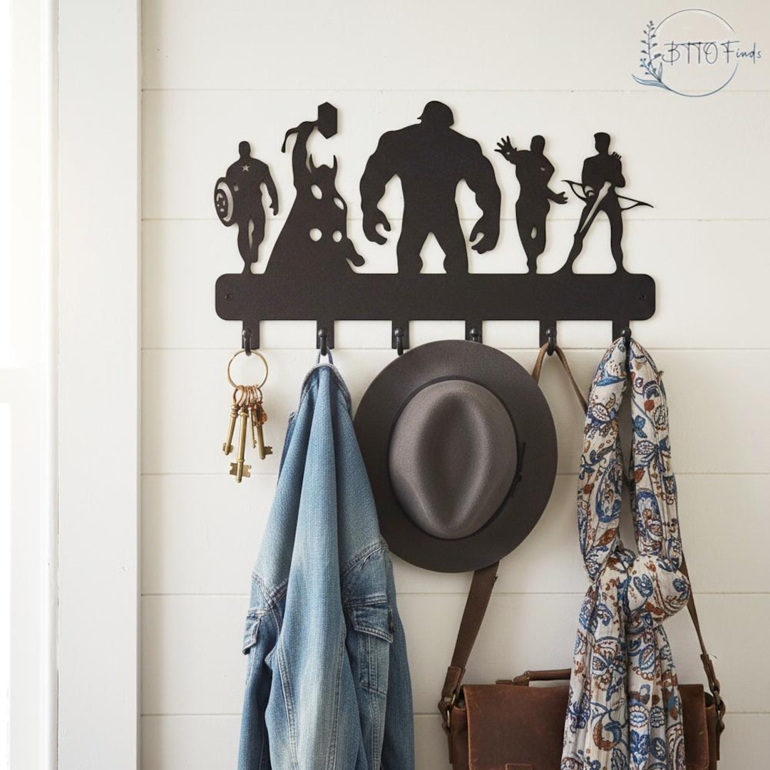 Marvel Avengers Coat Hooks, Superhero Character Wall Hooks, Entryway ...
