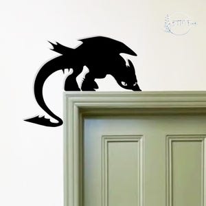 Toothless Dragon Metal Door Topper,Viking-Inspired Fantasy Decor,How To Train Your Dragon Art for Home/Door, Dragon Lover Gift