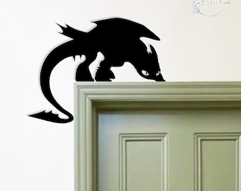 Toothless Dragon Metal Door Topper,Viking-Inspired Fantasy Decor,How To Train Your Dragon Art for Home/Door, Dragon Lover Gift