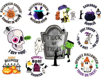 Halloween Stickers Pack: Spooky Sayings & Images (Digital Download)