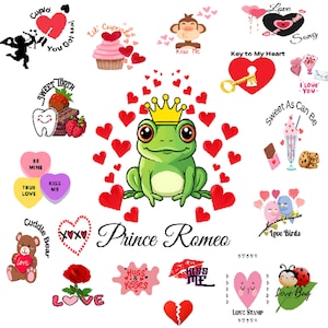 Valentines Stickers - 19 Sticker bundle - Instant Download - No Waiting