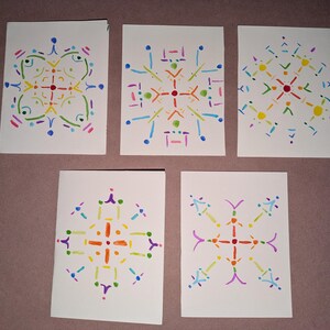 5 Pack - Rainbow Mandala Greeting Cards