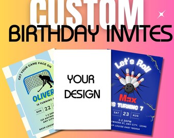 Custom Birthday Invitation – Personalised Digital Kids Party Invite – PDF & PNG Included – Any Theme Made to Order