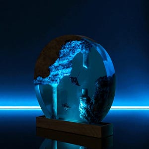Stingray Lamp – LED Ocean Night Light, Unique Sea Creature Decor for Kids and Adults, Nautical Gift for Beach Lovers and Marine Life Fans