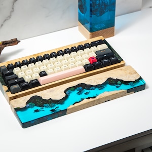 Ocean Wood wrist rest Shark scuba Diver Mechanical keyboard wrist rests Custom Color Wrist Rest Custom keyboard wrist cushion Gift for Him