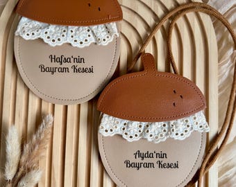 Bayram Kesesi, Brustbeutel, Geldbeutel Mädchen & Junge, personalisiert mit Namen, Umhängetasche, Eid Tasche, Bayram Tasche