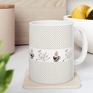 Cozy White Ceramic Coffee Mug: Minimalist Hot Chocolate Cup