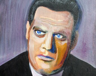 Original Art Print on Canvas 11/"x14/" Perry Mason /"Paul Drake/" Outsider Pop Art