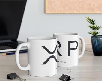 Keramische mok XRP-cryptocurrency, (11 oz, 15 oz)