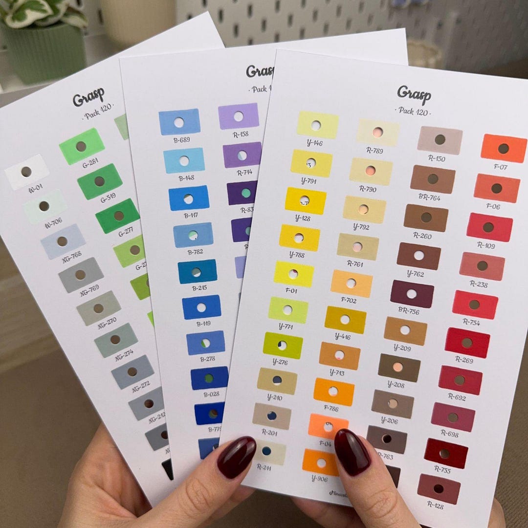 Grasp 120 カラーチャート (空白のデジタル PDF 形式 - アクリル