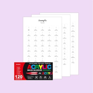 Carta de colores GuangNa 120 (formato PDF digital en blanco - marcadores acrílicos con pincel - coloración misteriosa de Disney) tiktok @linecoloriage