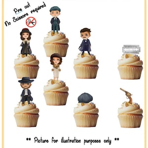 Peaky Blinders stand up edible cupcake toppers- pack of 24 toppers