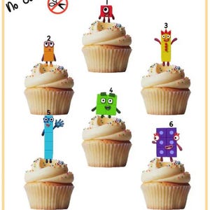 Numberblocks stand up edible cupcake toppers - pack of 24 toppers, Numberblocks anniversaire cakes, Numberblocks party toppers, Numberblocks cake