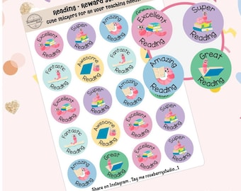 Pastel Reading Reward Stickers: Teacher/TA Praise Stickers