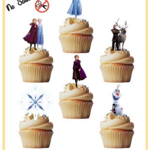 Frozen stand up edible cupcake toppers- pack of 24 toppers