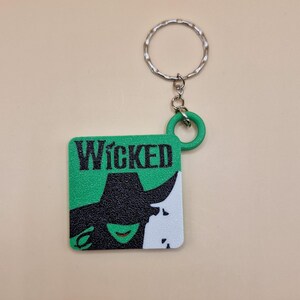 Wicked Musical 3D Printed Keychain - Elphaba & Glinda Inspired Defying ...