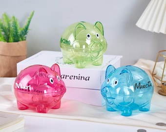 ヴィンテージのクリアプレスガラス貯金箱：貯金箱の装飾 - Etsy 日本