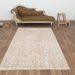 5x8  Area Rug, 5x8  Vintage Rug, 5x8 Turkish Rug, 5x8 Oushak Rug, Faded Area Rug, Vintage Bedroom Rug,Living Room Rug, Neutral Rug, S-2394
