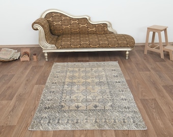 Oushak Rug, Vintage Rug, Area Rug, Handmade Rug, Turkish Area Rug,4x6 Rug, 4x6 Turkish Rug,4x6 Vintage Rug,Anatolian Rug,Neutral Rug, A-1652