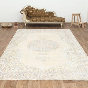 Turkish Rug, Boho Rug, Custom Rug, Oushak Rug, Area Rug, Handmade Rug, Wool Rug, Vintage Rug,Anatolian Rug,7x11 Rug,7x11 Turkish Rug, S-2935