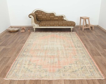 Alfombra Oushak de 15 x 23 cm hecha a mano, estilo vintage turco de lana, estilo anatolia, estilo bohemio para sala de estar, decoración única, S-355