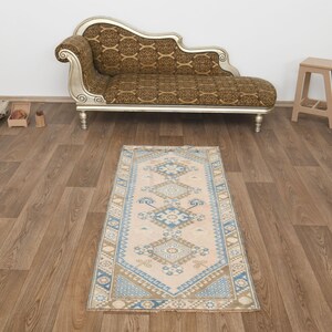 Oushak Runner Rug,Handmade Rug,Custom Rug,Runne Rug,Hallway Rug,Entry Rug,Kitchen Rug,Anatolian Rug,Neutral Rug,Turkish Runner Rug, A-3121