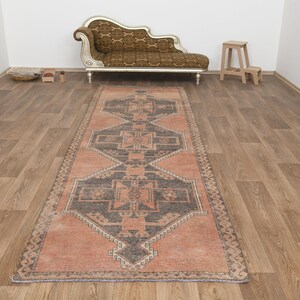 Turkish Runner Rug, Wool Runner Rug, Oushak Runner Rug, Handmade Rug, Custom Rug, Vintage Runner Rug, Anatolian Rug, Neutral Rug,Rug, B-3116