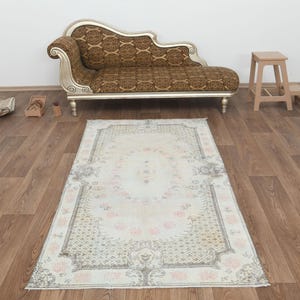 4x7 Rug, 4x7 Turkish Rug, 4x7 Oushak Rug, Faded Area Rug, Oushak Area Rug, 4x7 Turkey Rug, Living Room Rug, 4x7 Anatolian Rug, S-2375