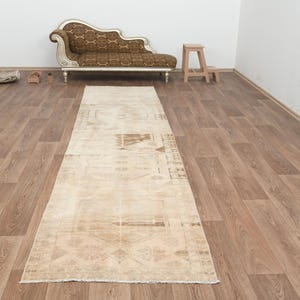 Runner Rug,Turkish Runner Rug,Handmade Rug,Wool Runner Rug,Hallway Rug,Entry Rug,Anatolian Rug,Neutral Rug,Vintage Runner Rug,Rugs, B-3424