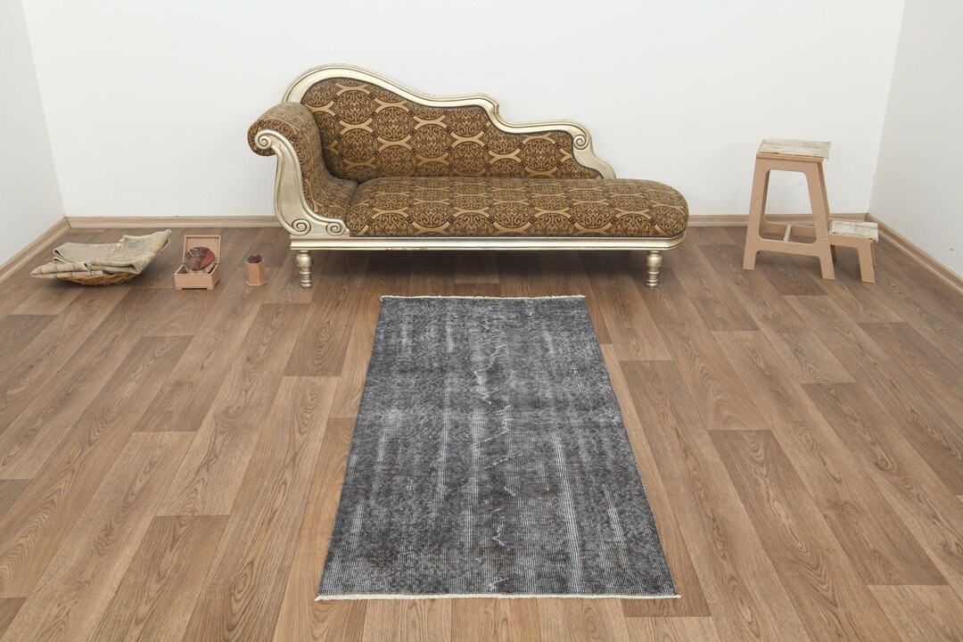 Turkish Rug Small 3x6 Gray Runner Rug, Handmade Turkish Wool Rug, Narrow Hallway Runner ...